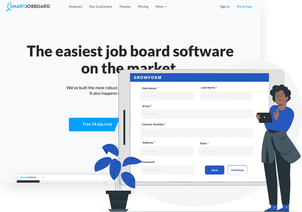 Screenshot of Smart Job Board and Growform form builder