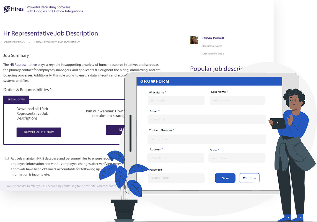 Screenshot of 100Hires and Growform form builder