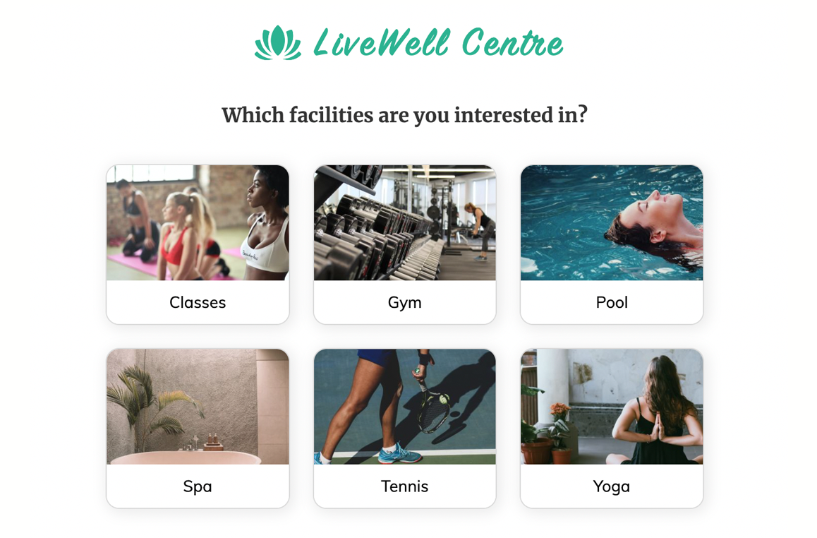 Wellness center form template