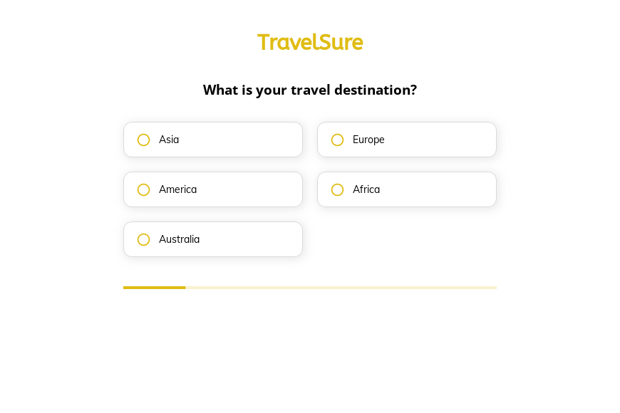 Travel insurance form template (for lead generation) Growform