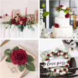 25 Dark Red Artificial Roses — photo 4 of 8