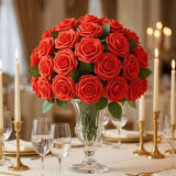 25 Red Artificial Roses with Stems — photo 2 of 7