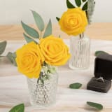 25 Yellow Artificial Roses with Stems — photo 2 of 7