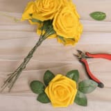 25 Yellow Artificial Roses with Stems — photo 4 of 7
