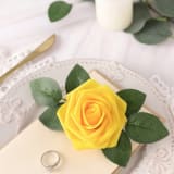 25 Yellow Artificial Roses with Stems — photo 5 of 7
