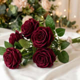 25 Dark Red Artificial Roses — photo 5 of 8