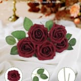 25 Dark Red Artificial Roses — photo 6 of 8