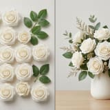 25 White Artificial Roses — photo 6 of 9