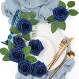 25 Navy Blue Artificial Roses with Stems — photo 5 of 5