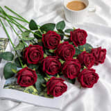 15 Burgundy Artificial Roses with Stems — photo 3 of 5