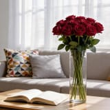 15 Burgundy Artificial Roses with Stems — photo 5 of 5