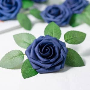 25 Navy Blue Artificial Roses with Stems — alternate view