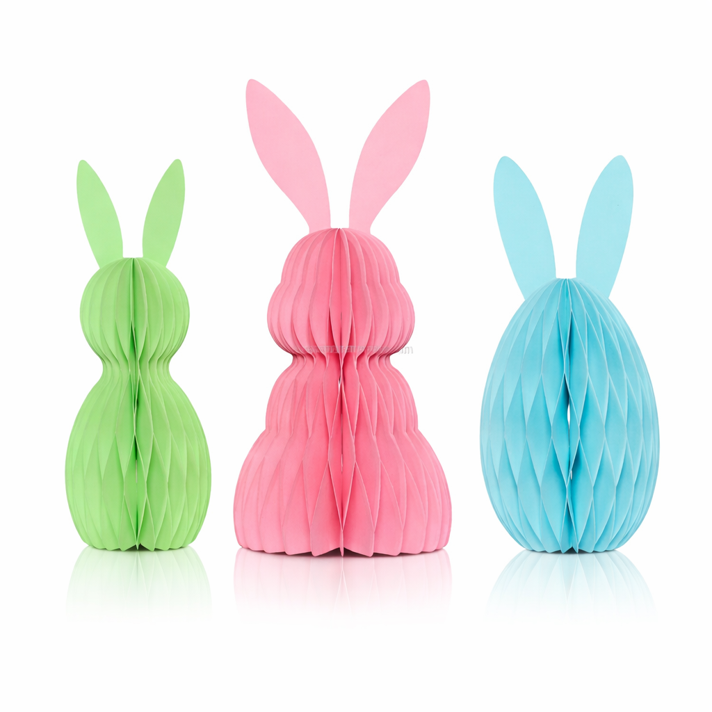 Pastel Honeycomb Bunny Decoration