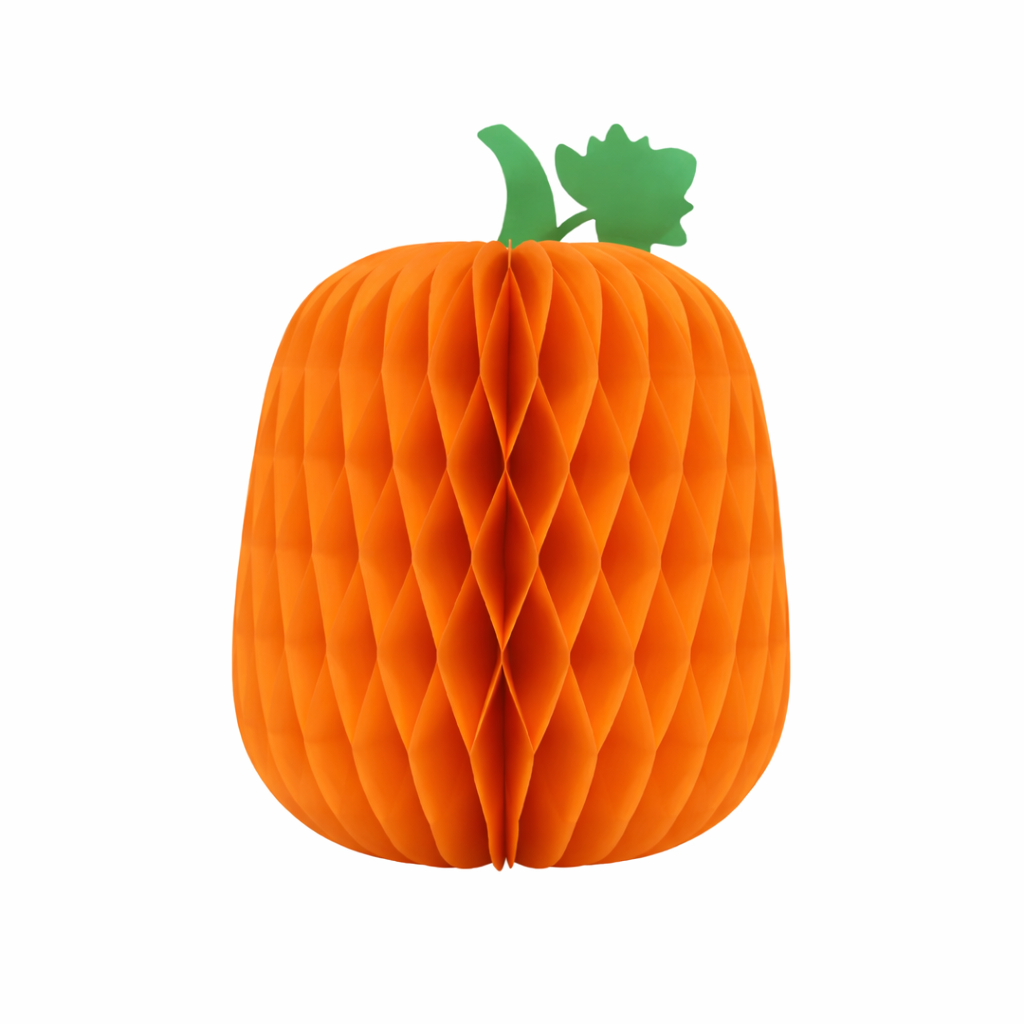 3D Honeycomb Paper Pumpkin Decoration – Halloween & Fall Table Centerpiece