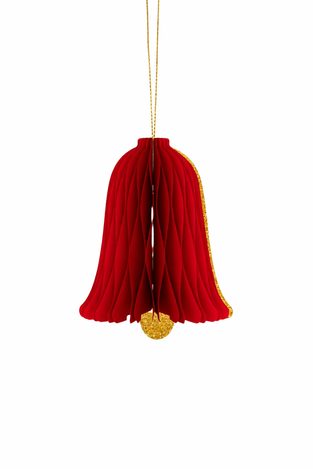 Honeycomb Christmas Bell Hanging Decoration – 3D Paper Holiday Ornament