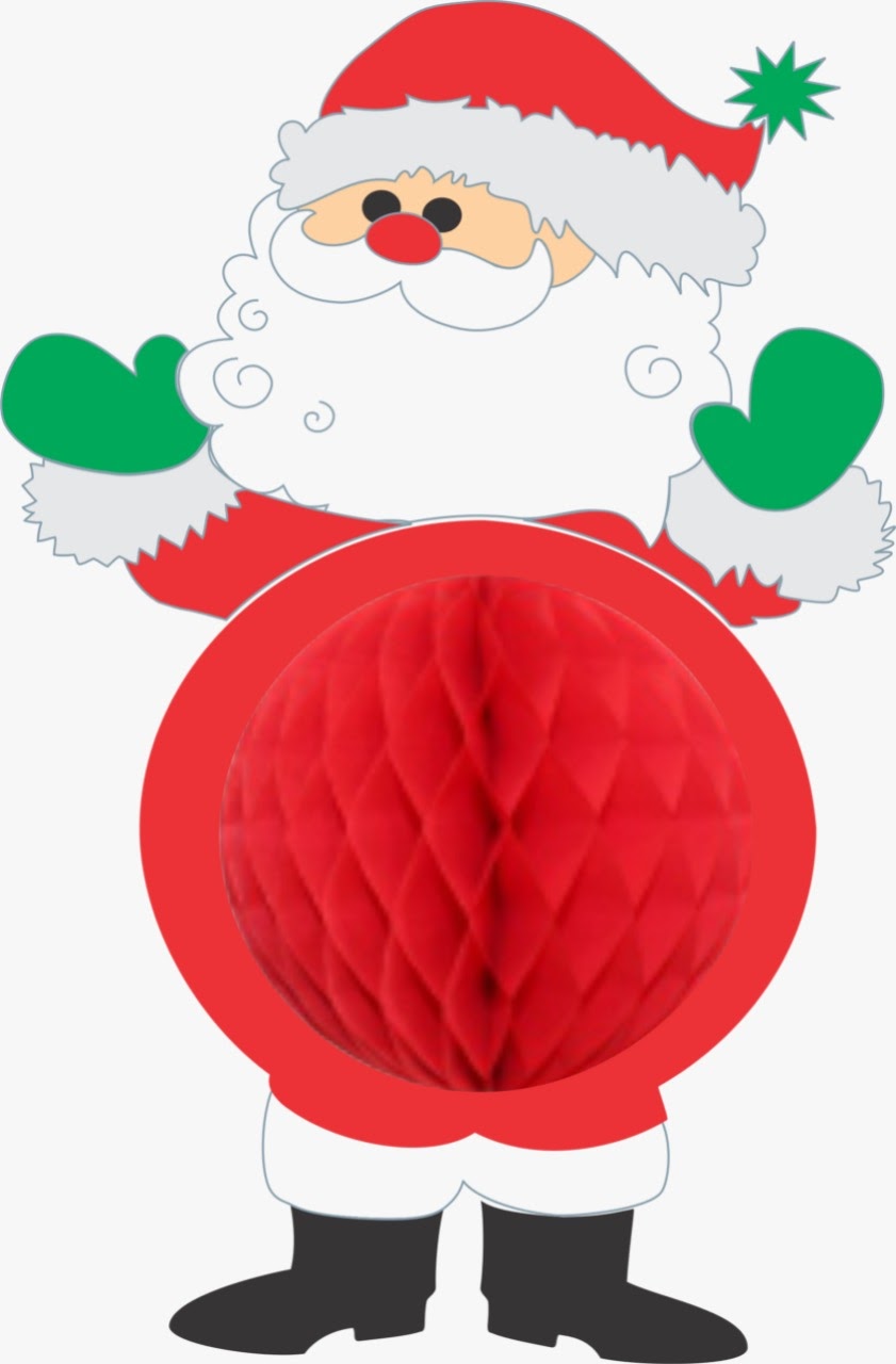 Santa Claus Honeycomb Ball Decoration – 3D Christmas Hanging Paper Ornament