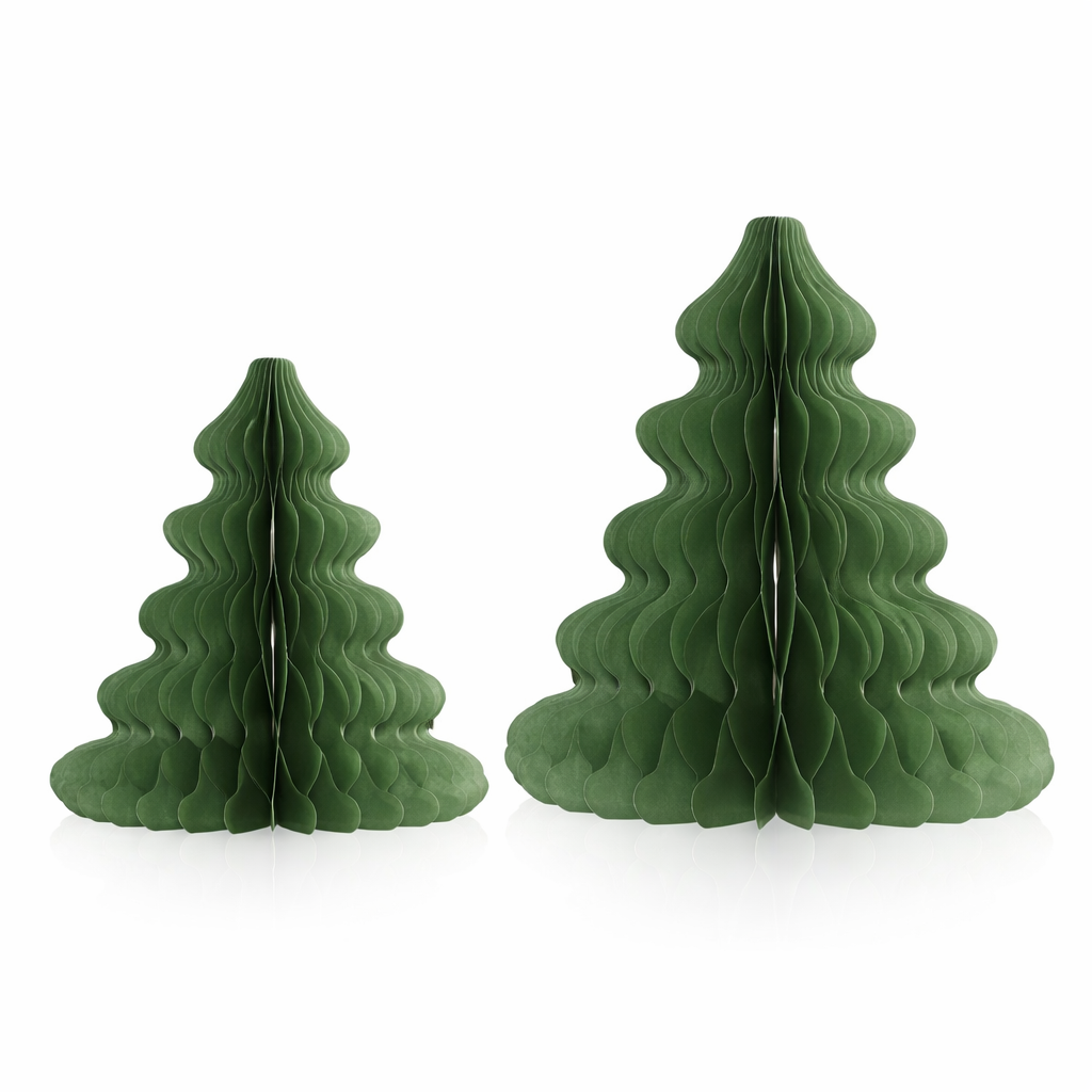3D Dark Green Paper Christmas Tree Decoration – Foldable Premium Table Centerpiece