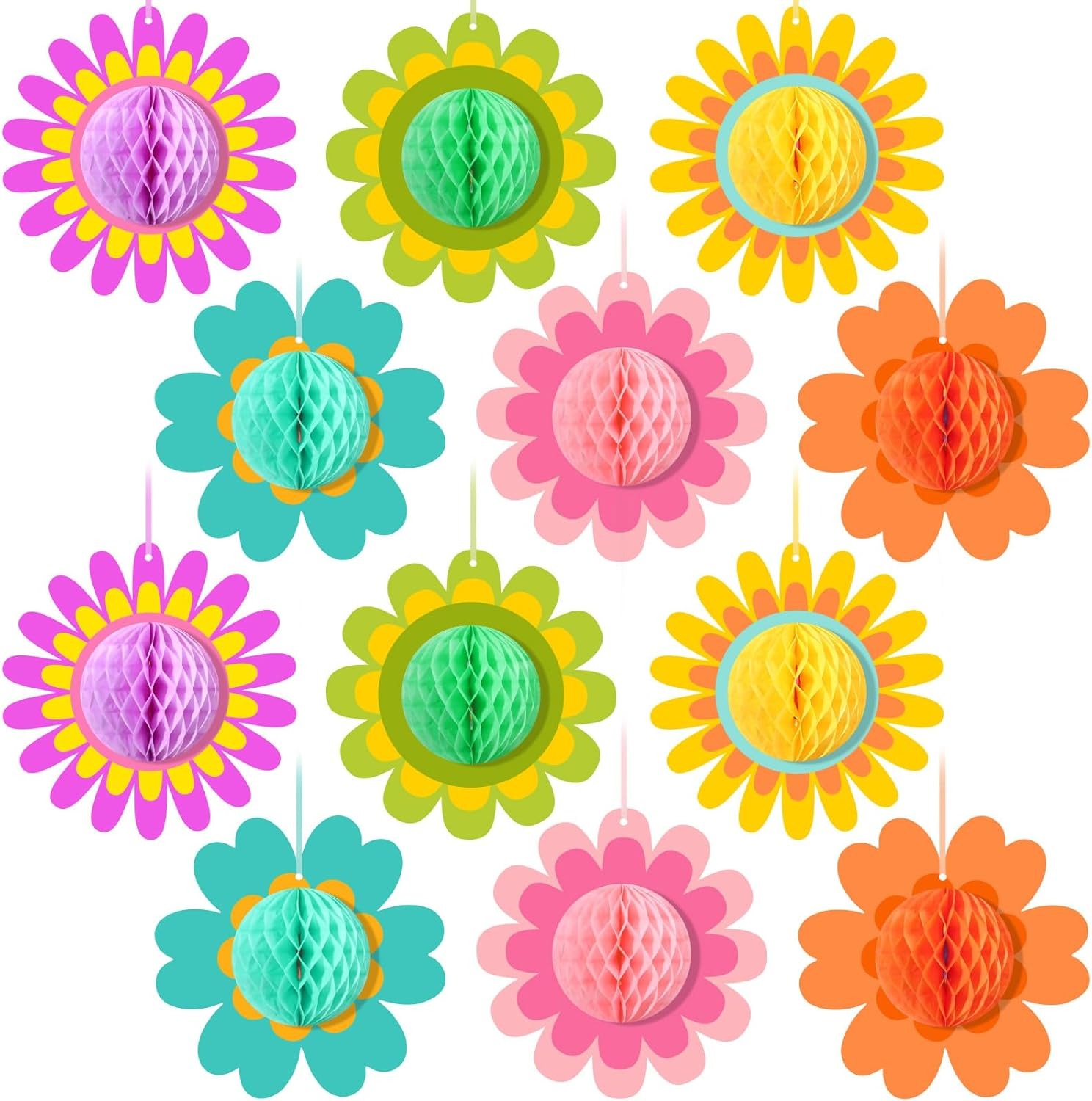 Flower Honeycomb Paper Hanging Decoration 