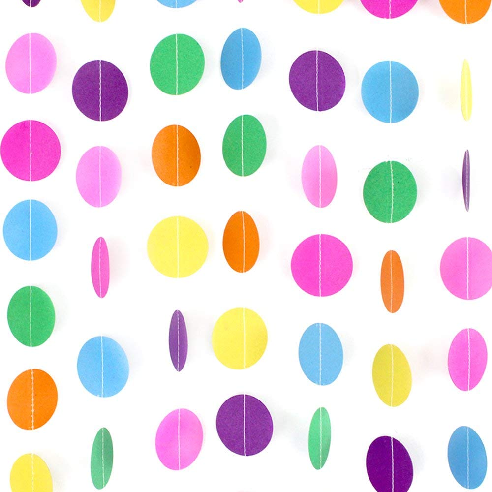 Multicolor Paper Circle Garland – Hanging Dot Party Backdrop Decoration