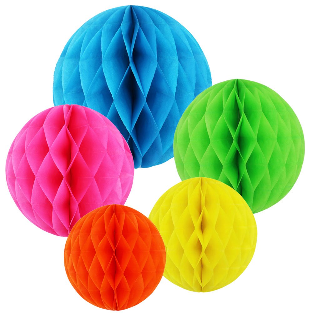 Multicolor Honeycomb Paper Ball Decoration Set – Hanging Party Tissue Balls