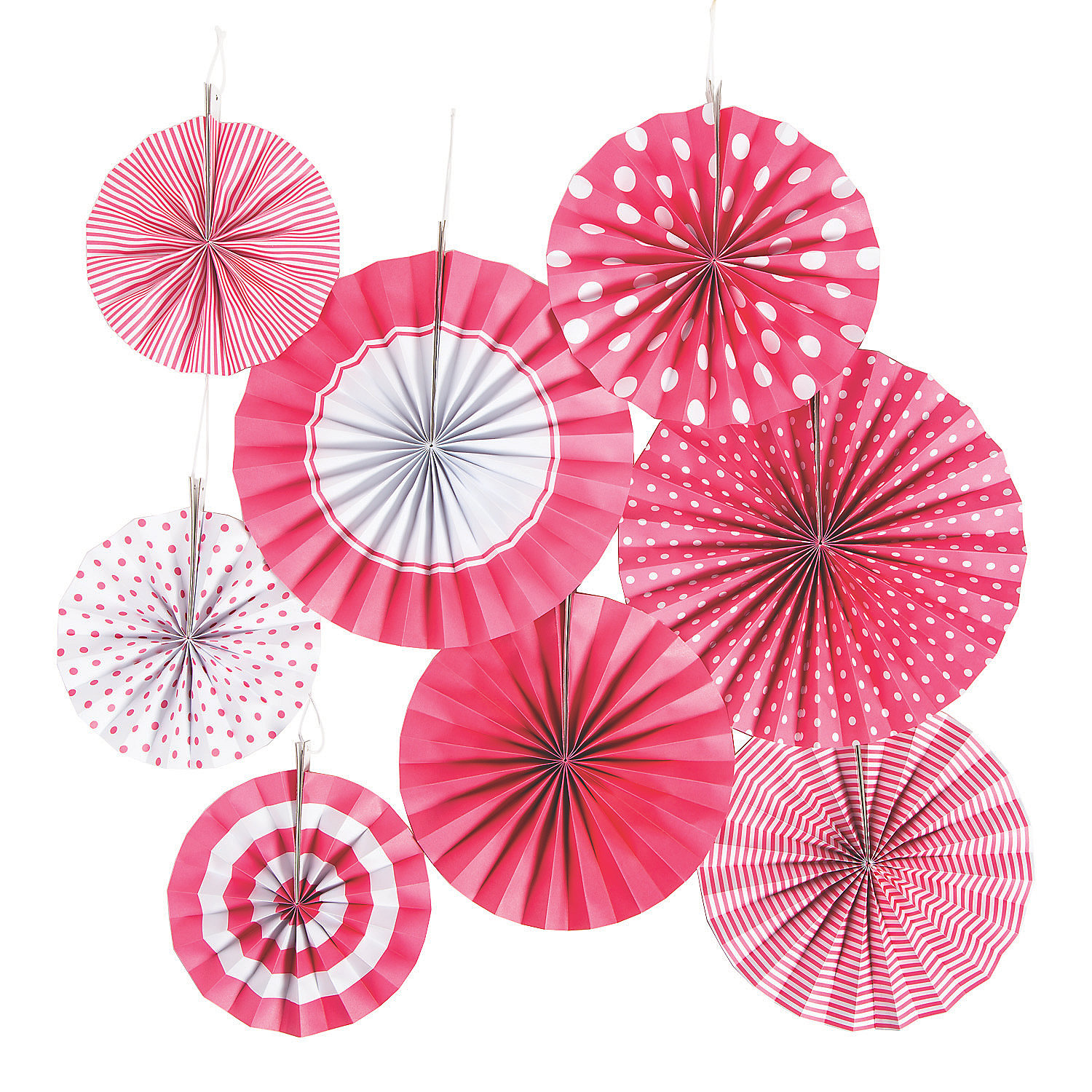 Premium Paper Fan Decoration Set – Polka Dot & Striped Hanging Rosettes for Birthday, Wedding & Party Backdrop (Multiple Color Variants Available)