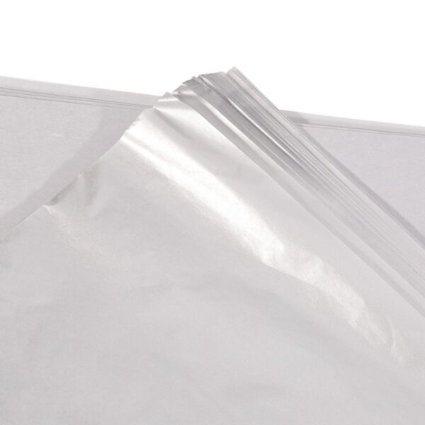 Silver Metallic Tissue Paper Sheets 20x20 cm – Pack of 10 Premium Shiny Gift Wrapping & Decoration Paper for Hamper Packing, DIY Crafts & Party Decor