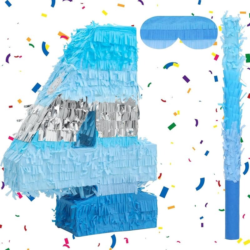 Blue Number Pinata Birthday Party Decoration (Numbers 0–9)