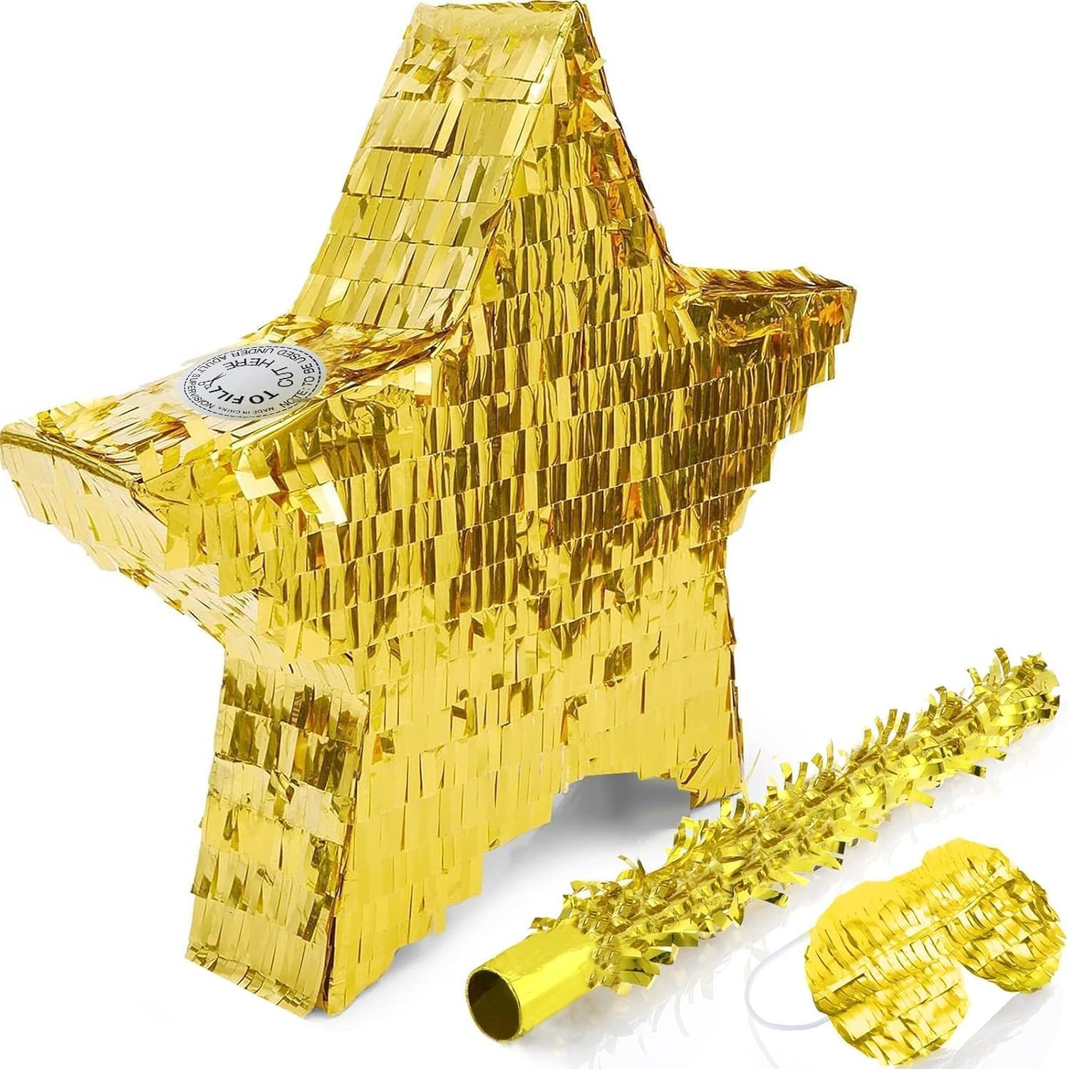 Gold Star Pinata Party Decoration for Birthday, Fiesta & Celebration Parties