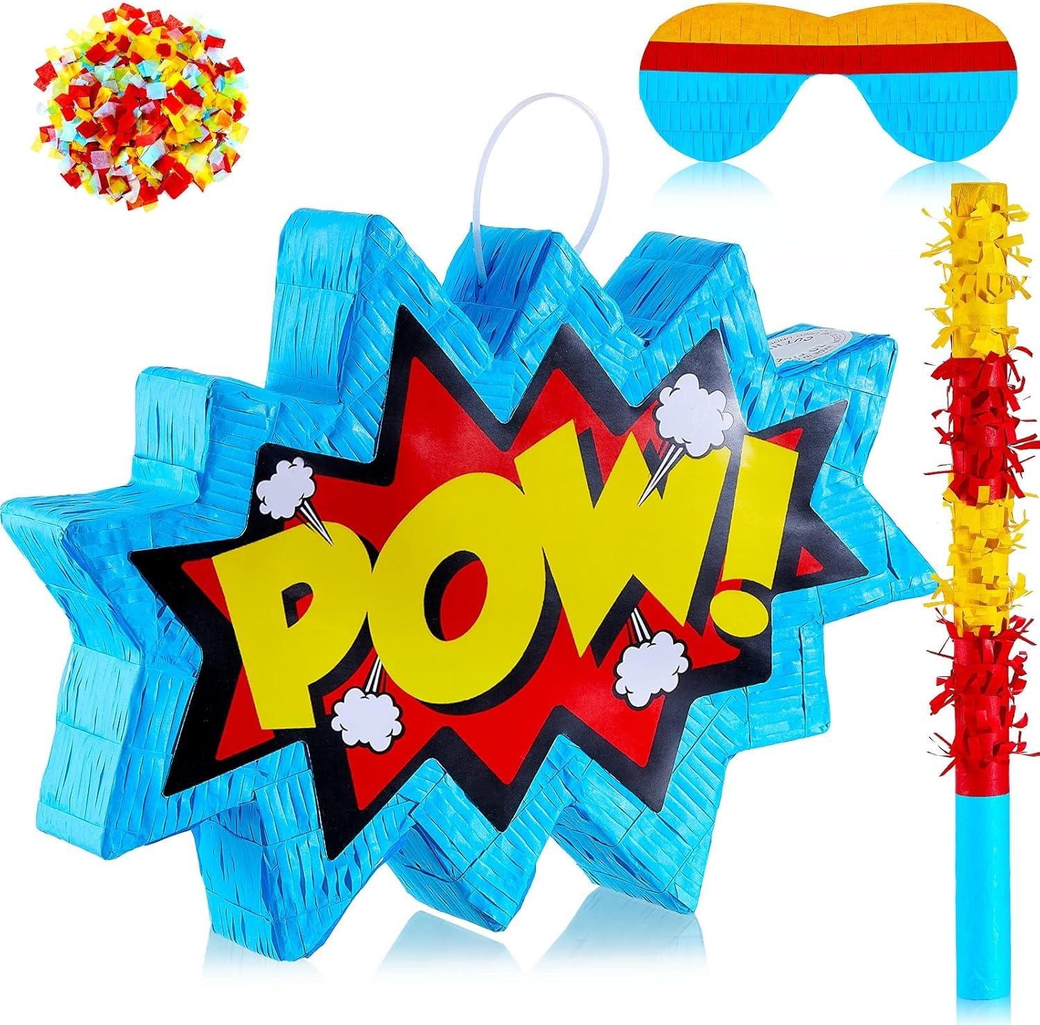 POW Comic Style Pinata Party Decoration for Kids Birthday & Superhero Theme Party