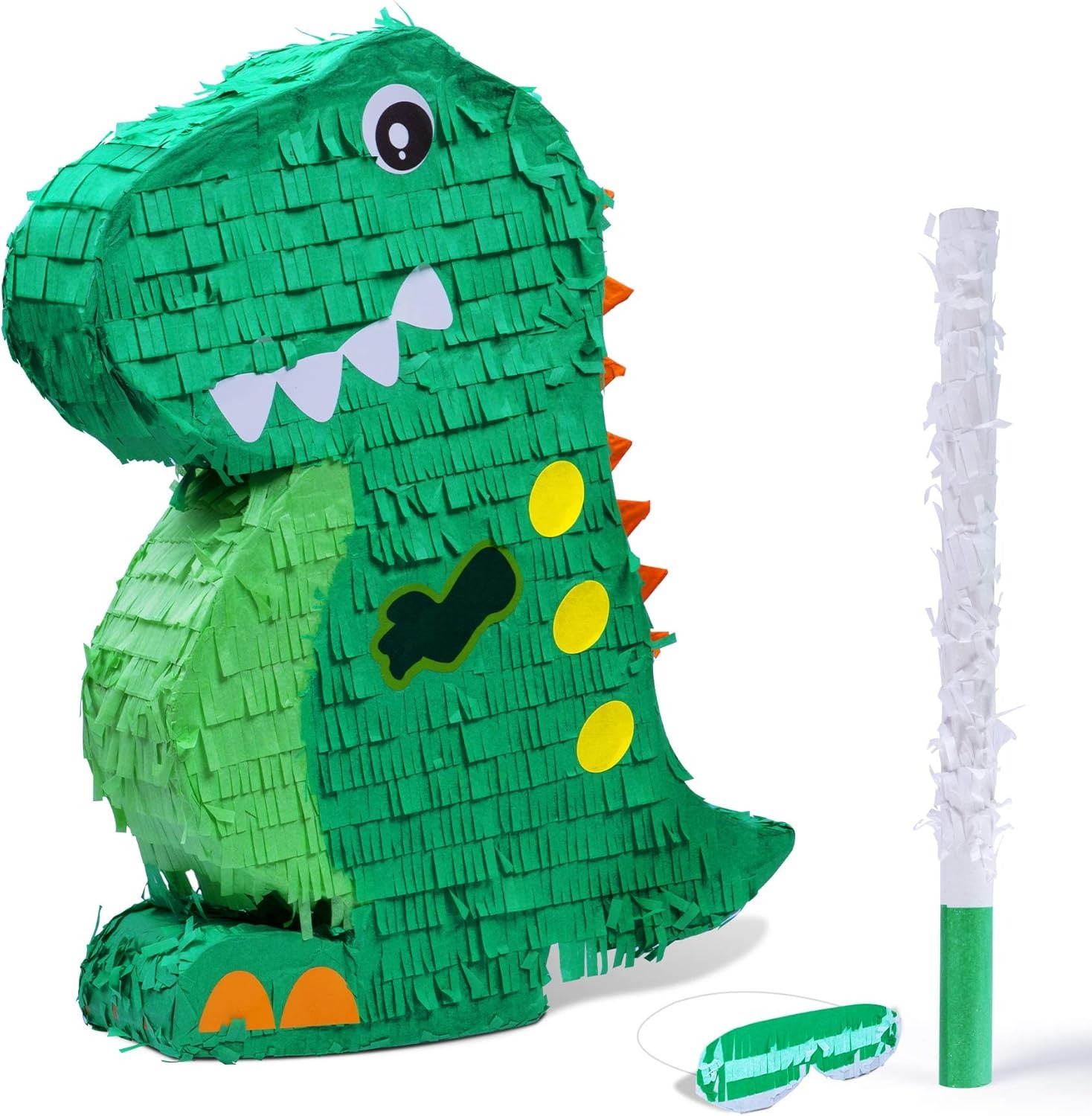 Dinosaur Pinata with Stick & Blindfold for Kids Birthday Party Decoration
