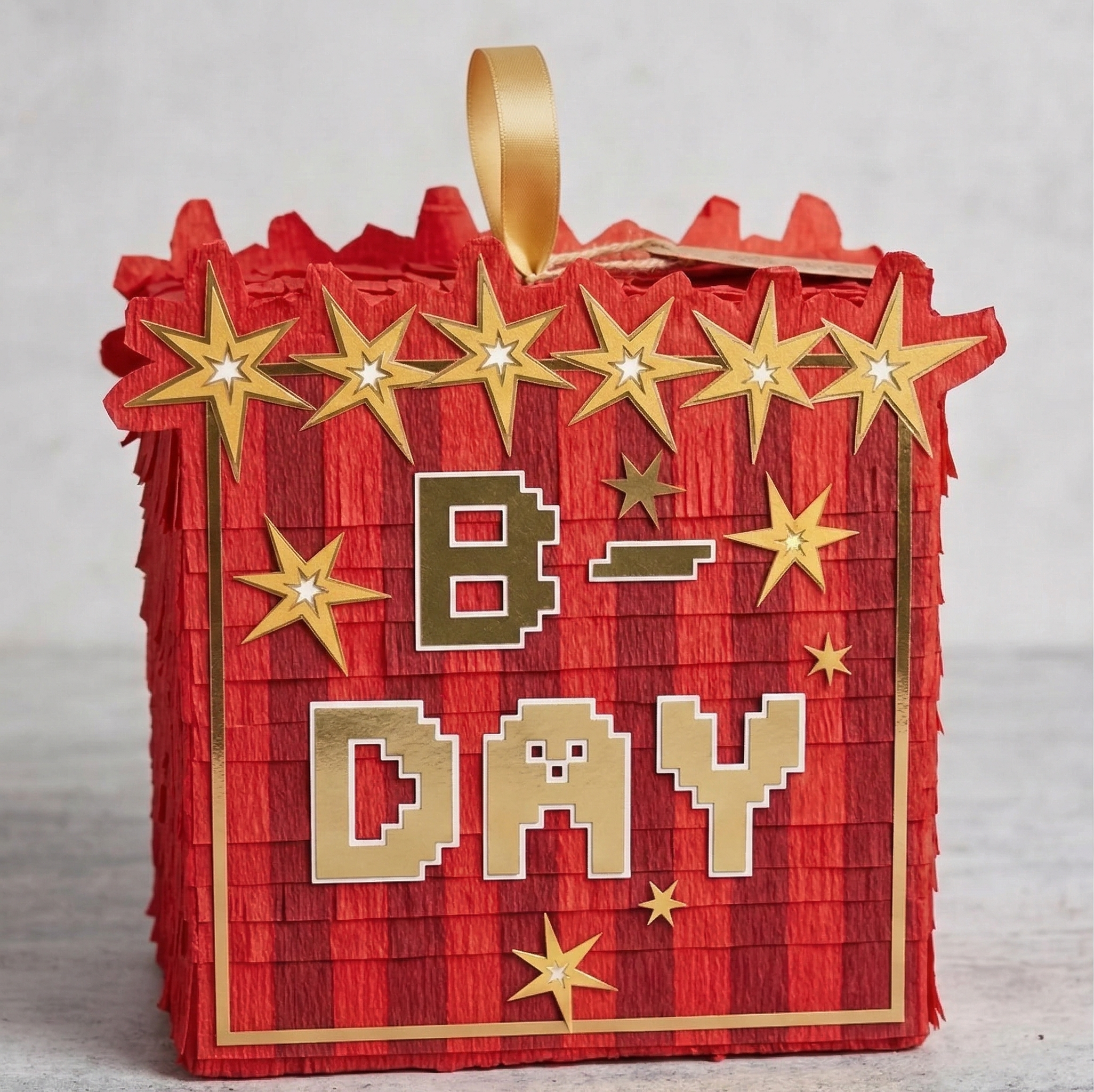 B-Day Square Pinata for Birthday Party Decoration – Red Birthday Pinata