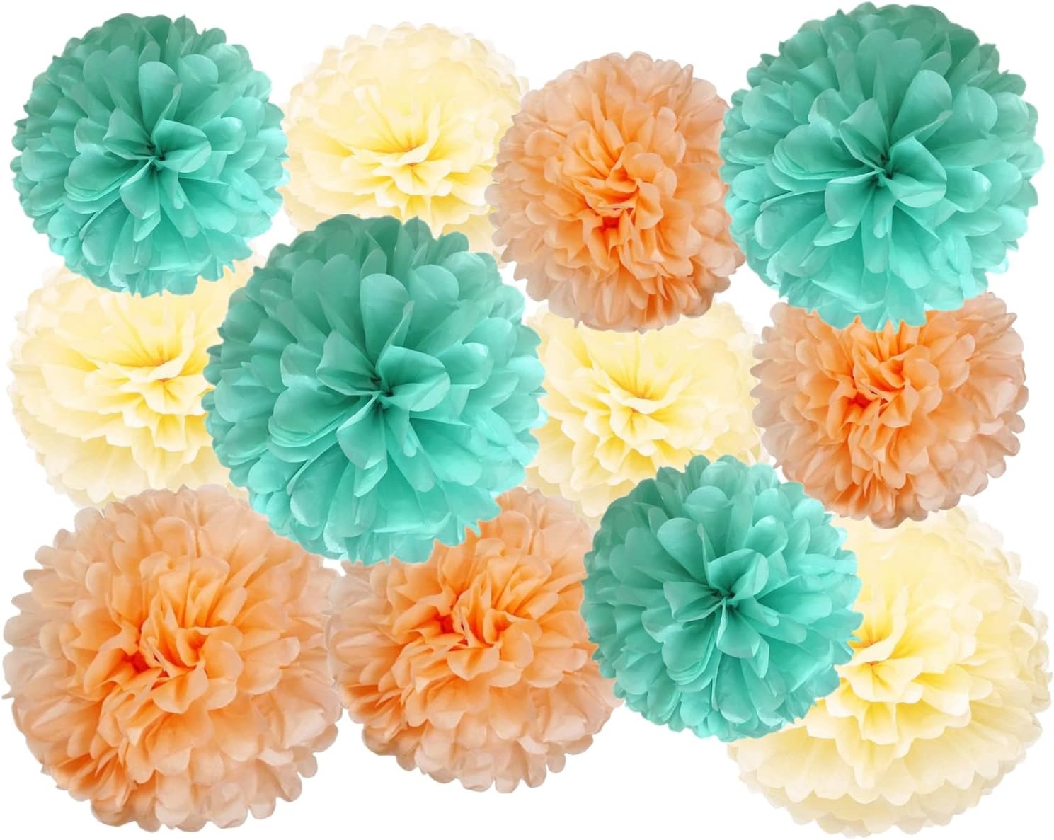 Tissue Paper Pom Poms Decoration Set – Pastel Hanging Party Pom Poms