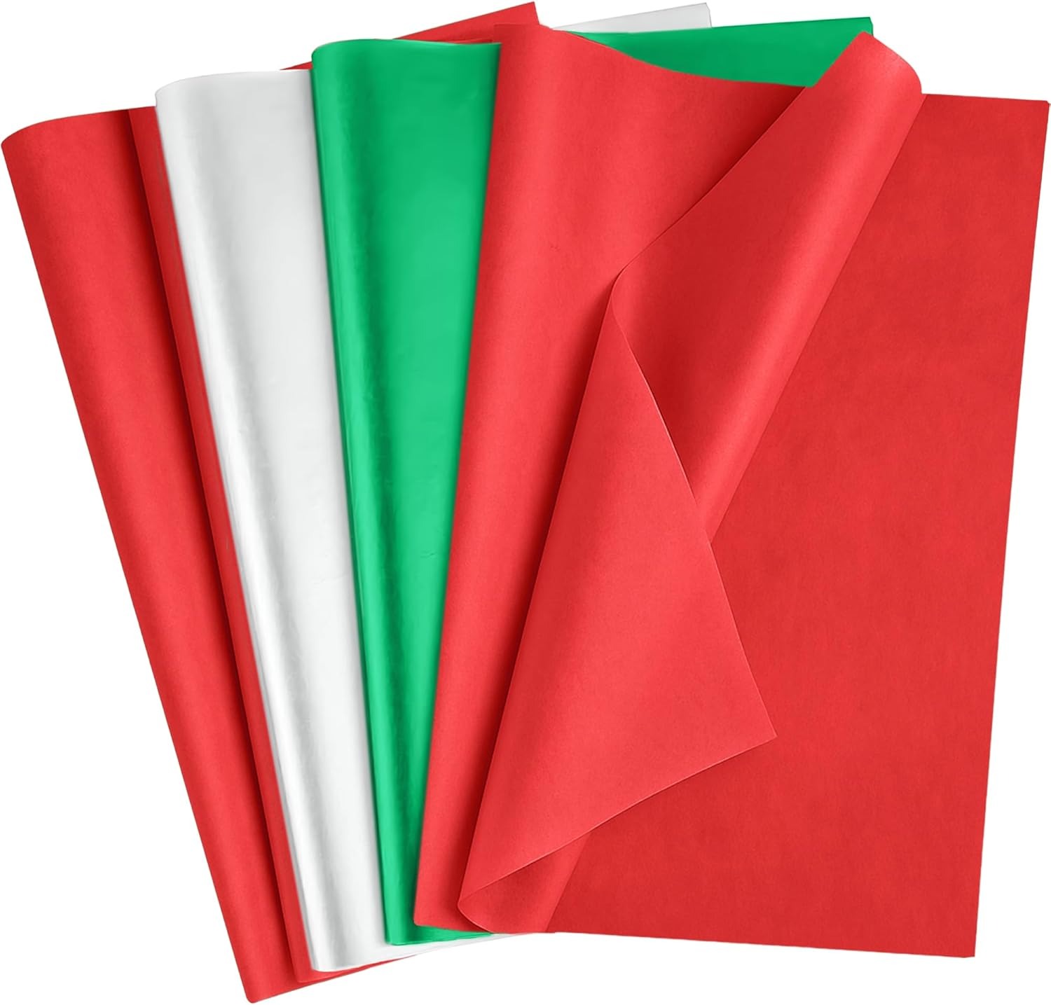 Christmas Theme Craft Paper Sheets Set (Red, Green, Silver) for DIY Decoration, Gift Wrapping & Craft Work