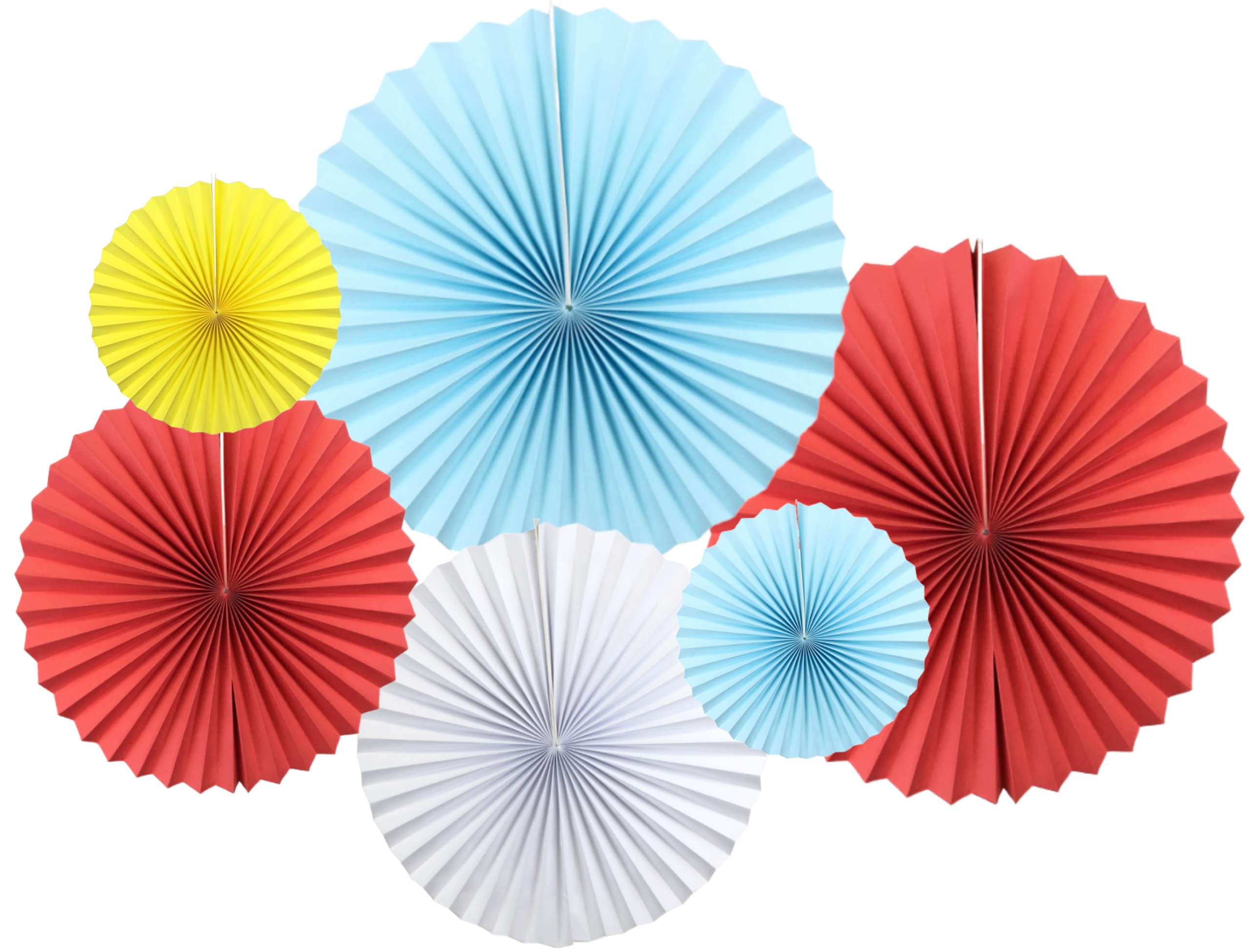 Multicolor Paper Fan Decoration Set of 6 – Hanging Paper Rosette Fans for Birthday Party, Baby Shower, Wedding & Party Backdrop Decoration