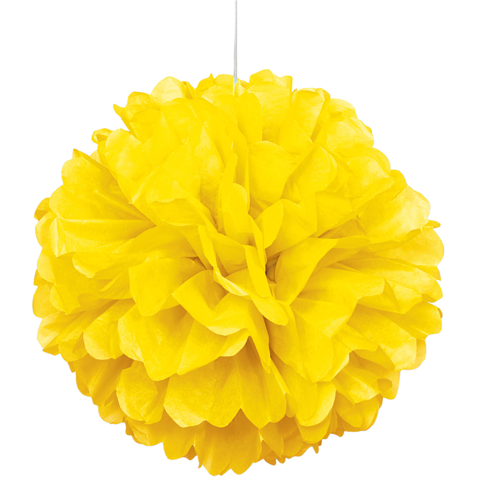Yellow Tissue Paper Pom Pom Decoration – Hanging Flower Ball for Birthday Party, Baby Shower, Wedding, Anniversary & Event Decoration