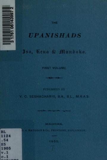 Cover of Upanishads and Sri Sankara's commentary
