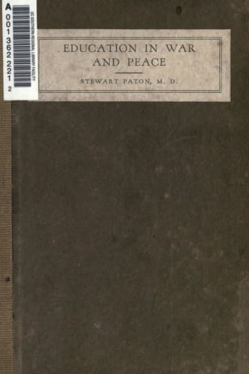Cover of Education in war and peace