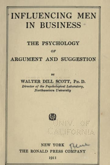Cover of Influencing men in business; the psychology of argument and suggestion