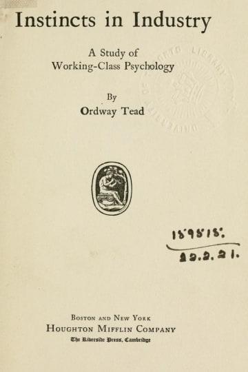 Cover of Instincts in industry, a study of working-class psychology