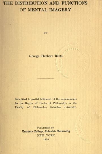 Cover of The distribution and functions of mental imagery