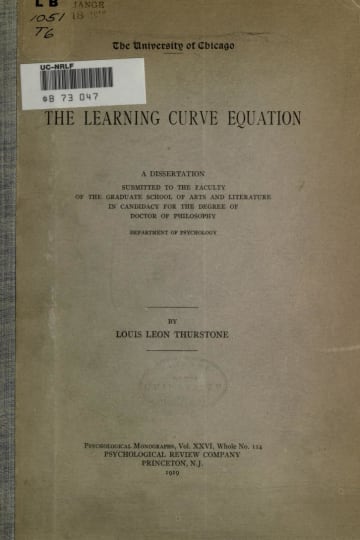 Cover of The learning curve equation