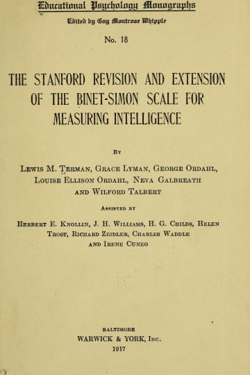 Cover of The Stanford revision and extension of the Binet-Simon scale for measuring intelligence