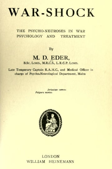 Cover of War-shock; the psycho-neuroses in war psychology and treatment