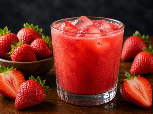 JUGO DE FRESA - AGUA