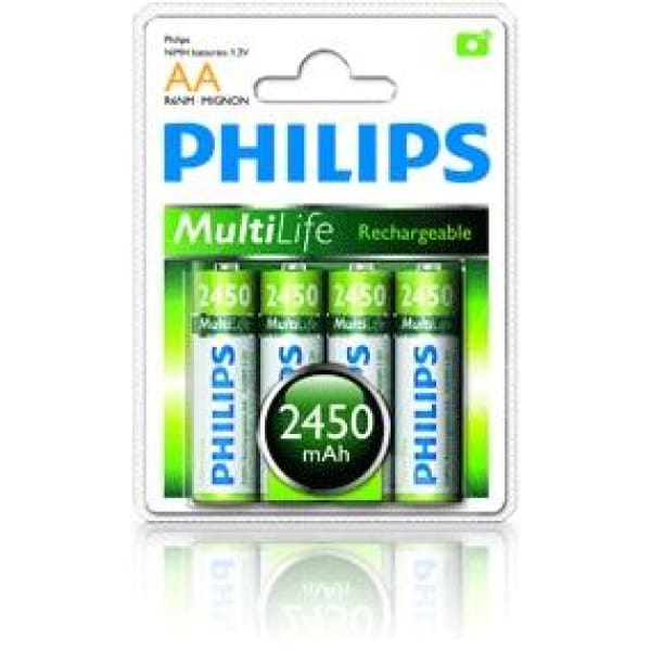 Kit Philips MultiLife AA 2450mAh usado como referência visual do item vendido pela Centro Mega