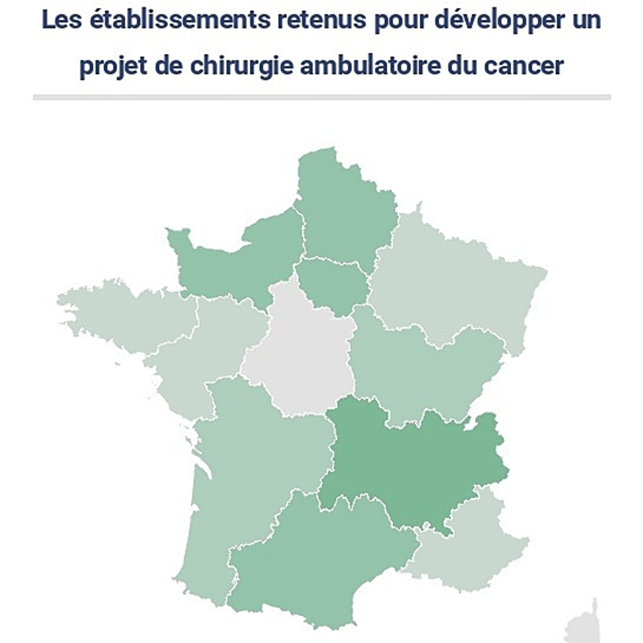 Les établissements retenus pour développer un projet de chirurgie ambulatoire du cancer