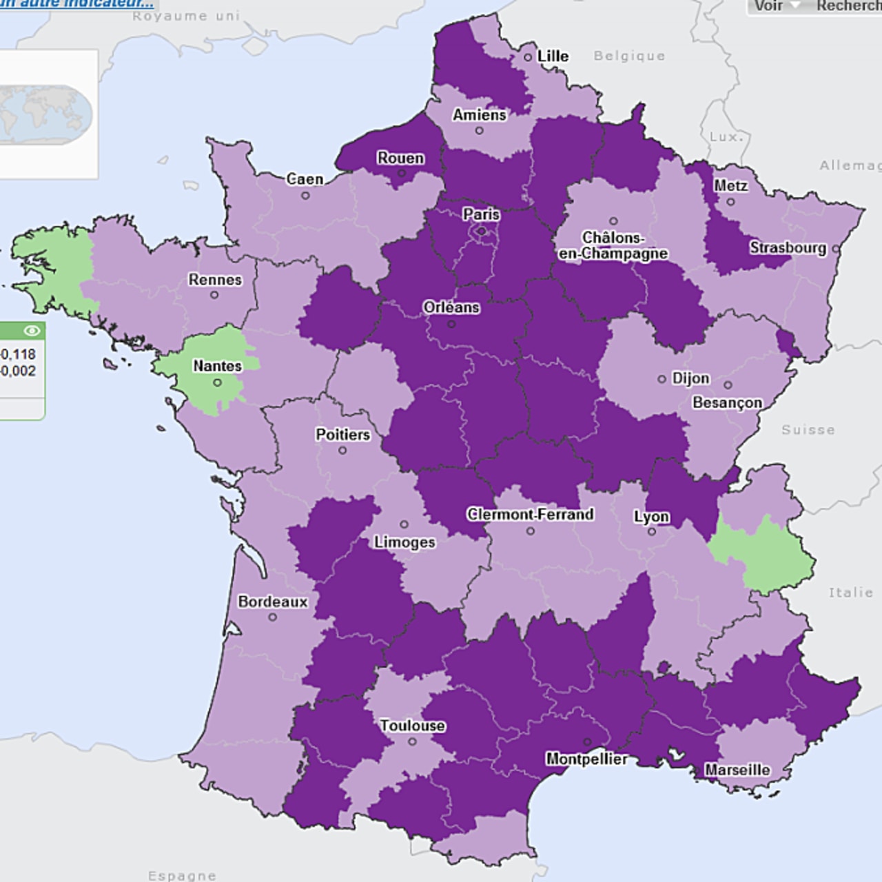 La répartition des effectifs de généralistes.