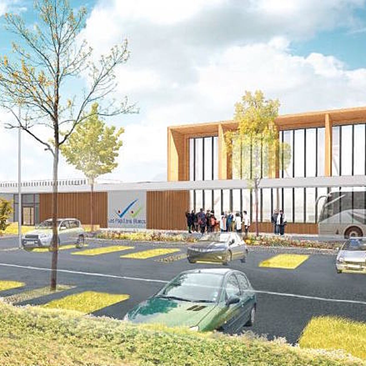 Vue d'ensemble de l'Esat de Pfastatt depuis le parvis