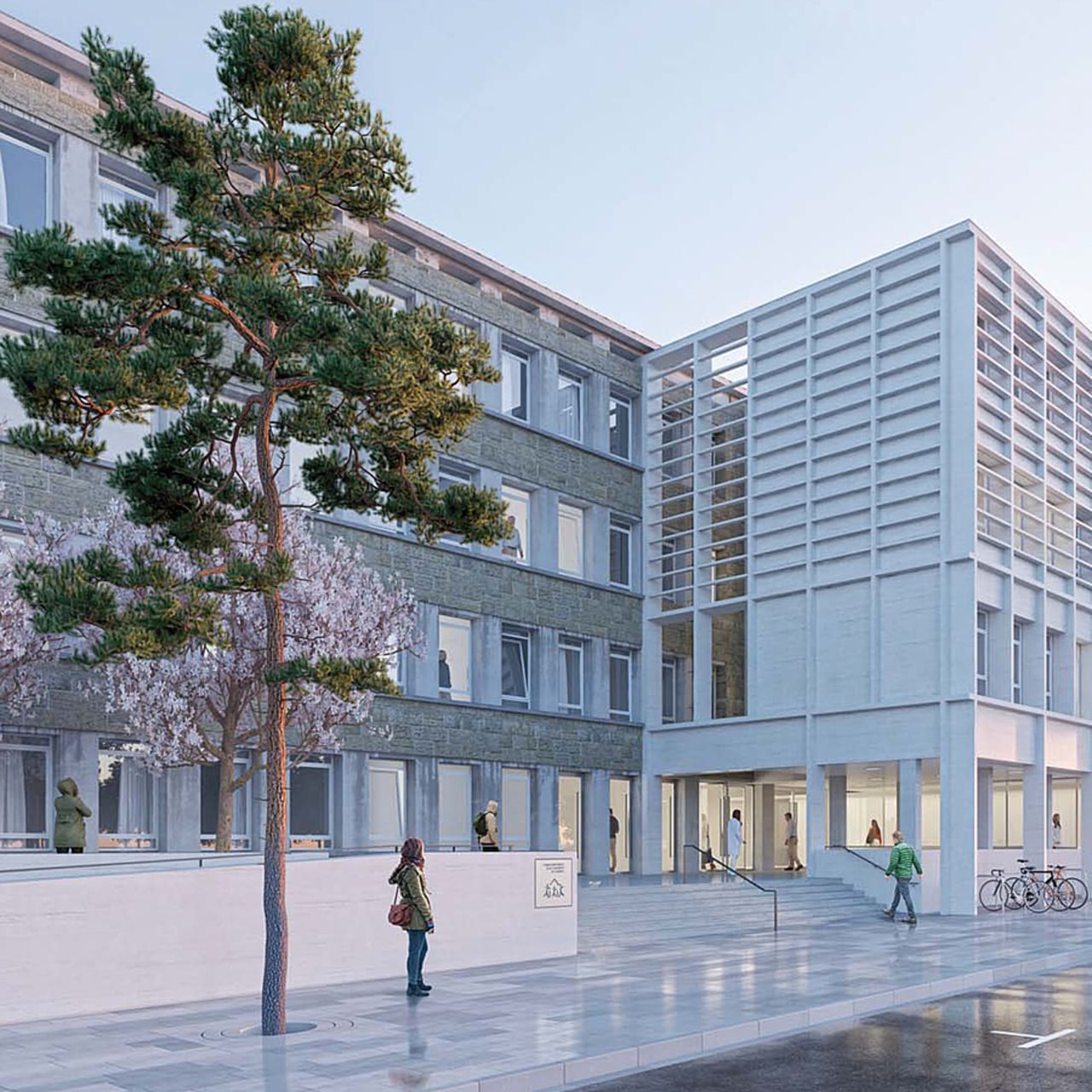 La pose du premier arbre marque le lancement du chantier.