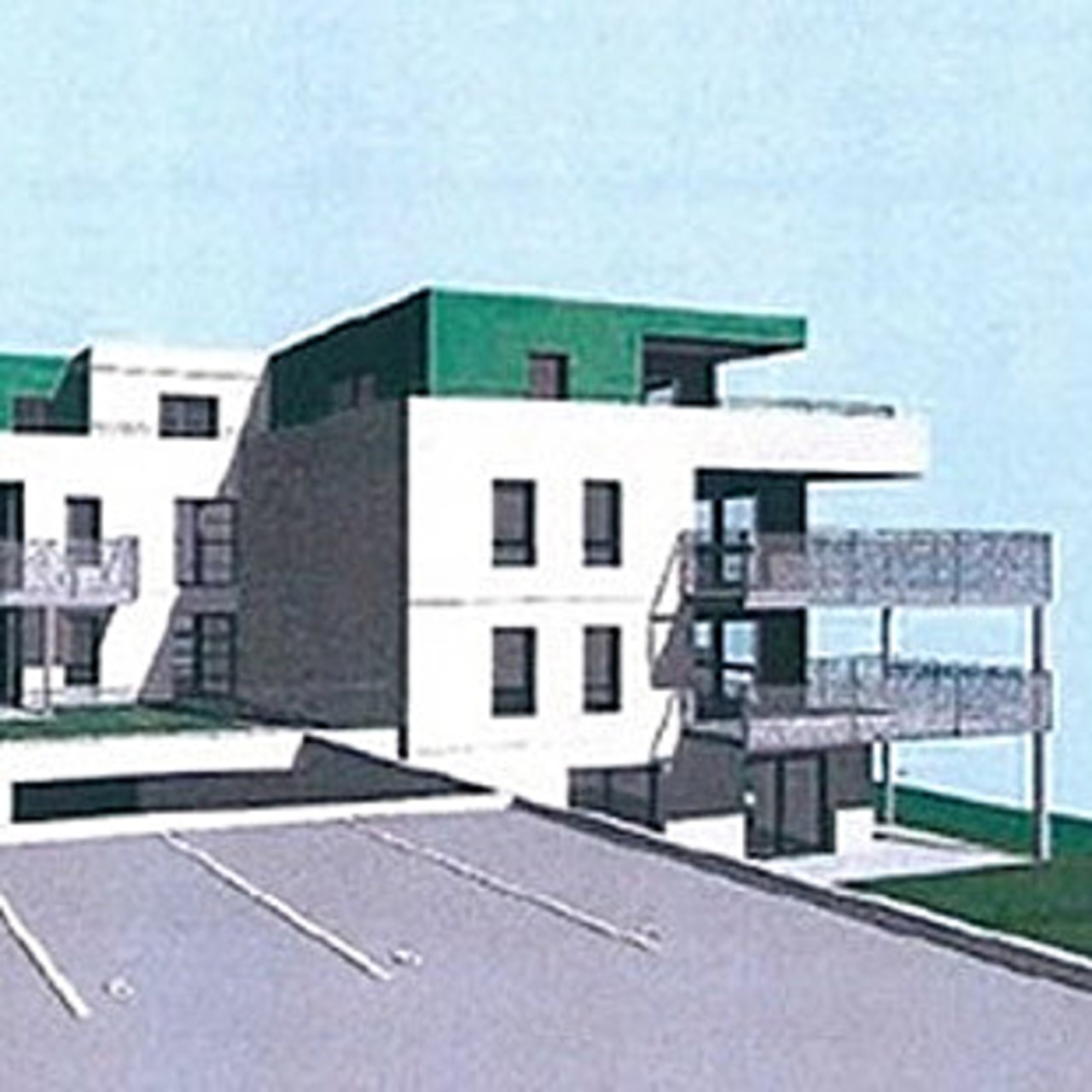 L'immeuble est construit sur quatre étages en comptant le garage.